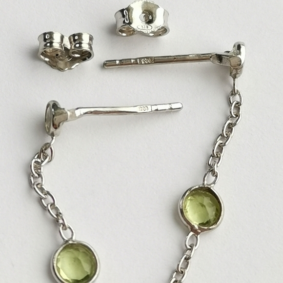 Sterling Silver 925 peridot dangle earrings 🆕 - Picture 2 of 6